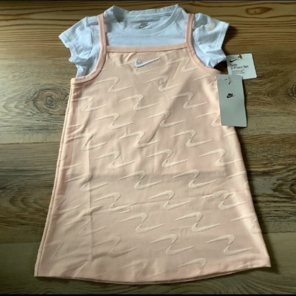 Nike Girls Peach Pink Layered Tank Dress Size 2T, 3T or 4T(NWT)